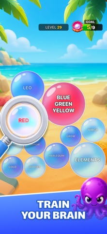 Word Bubble: a level with bubbles